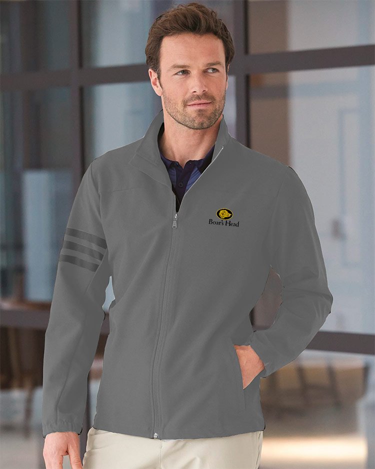 Grabar almohadilla Astronave Adidas – Climastorm 3-Stripes Jacket | Golden Stiches Embroidery