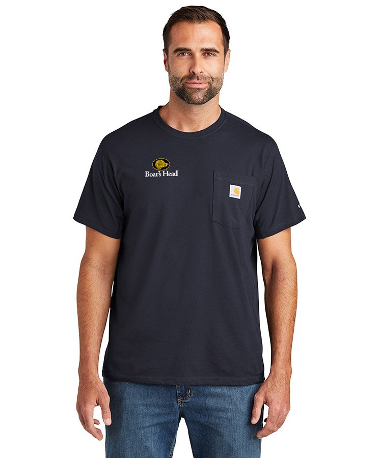 T-Shirt Golden | Embroidery Short Pocket Carhartt Sleeve Force® Stiches