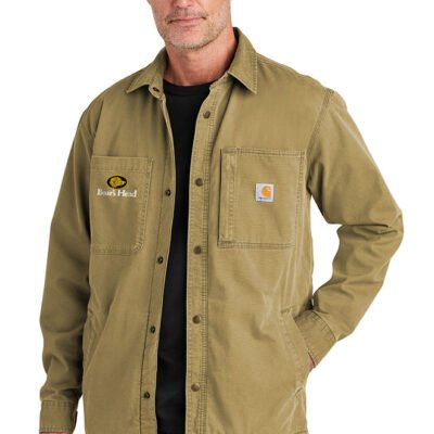 Carhartt Men's Dark Khaki Rugged Flex Fleece-Lined Shirt Jacket