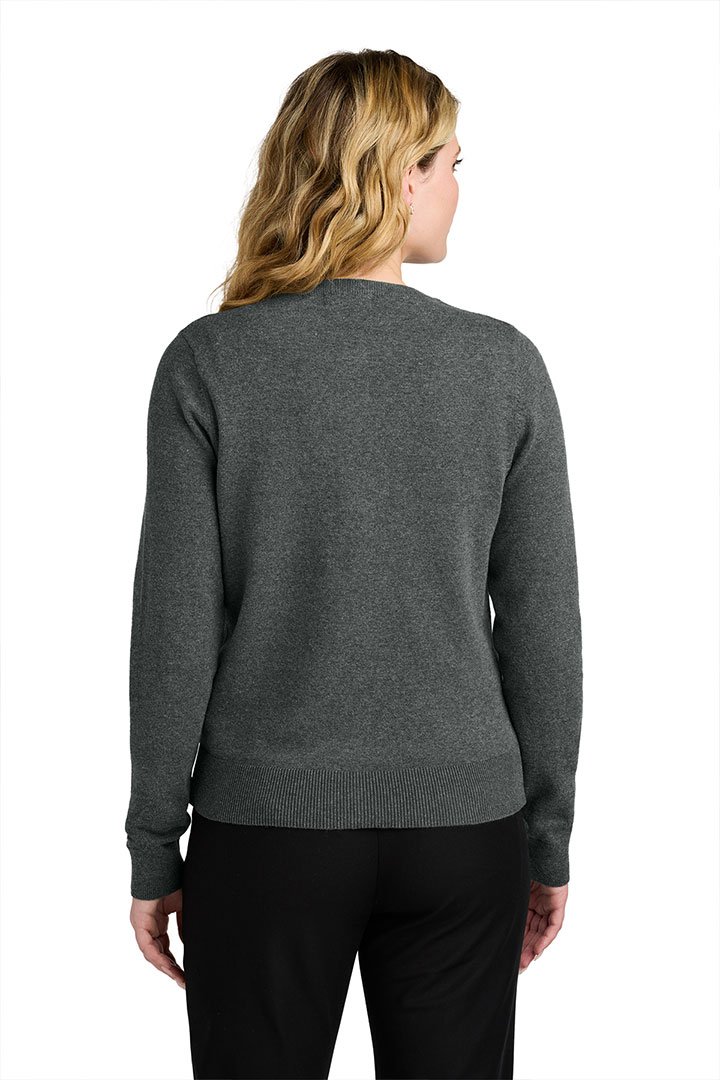 Port Authority® Women’s Easy Care Crewneck Cardigan Sweater - Image 3