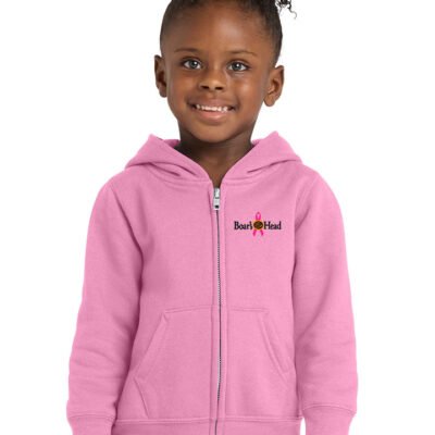 Port & Co® Toddler Core Fleece Full-Zip Hooded Sweatshirt (Breast Cancer Awareness LOGO)