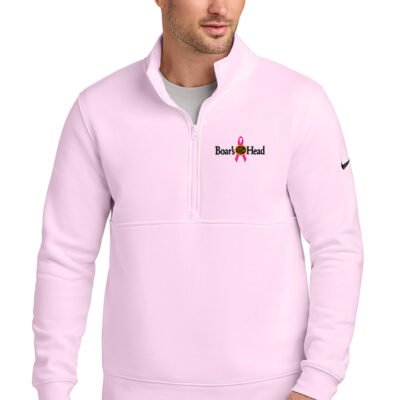 Nike Club Fleece Sleeve Swoosh1/2-Zip (Breast Cancer Awareness LOGO)