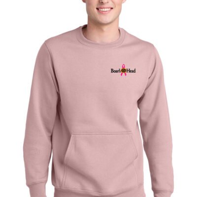 Port & Co® Core Fleece Crewneck Pocket Sweatshirt (Breast Cancer Awareness LOGO)